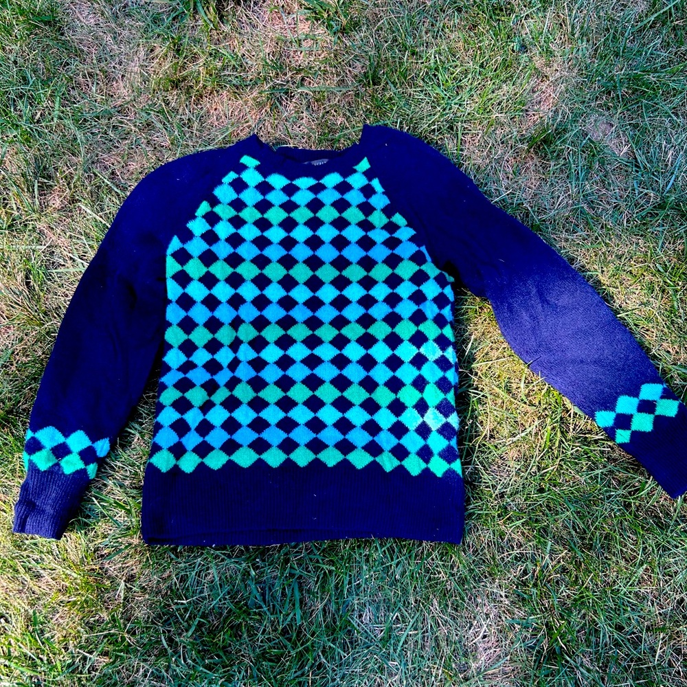 J.CREW Wool Checkered Sweater